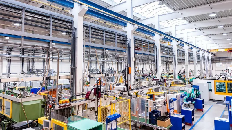 Modern manufacturing assembly line